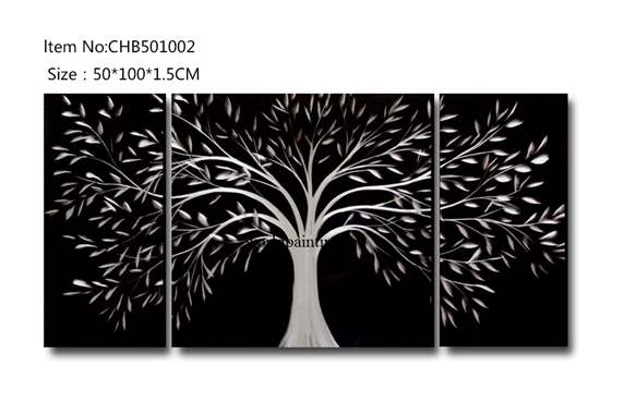 ציור אלומיניום עץ בשחור לבן : image 1
