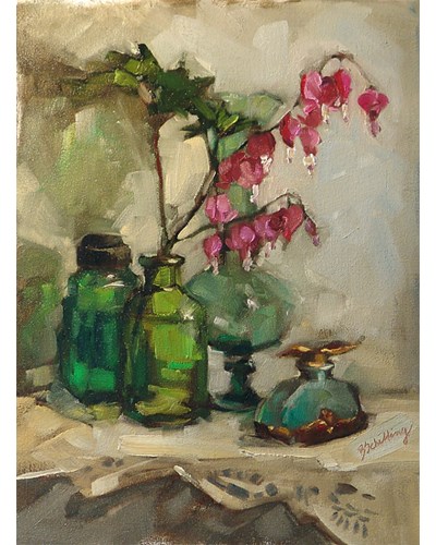 ציור שמן מופשט פרחים נבולים